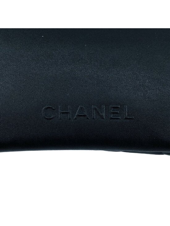 Chanel Mademoiselle CC Logo Chain Oval Sunglasses 58 Black Gold Eyewear main image 10